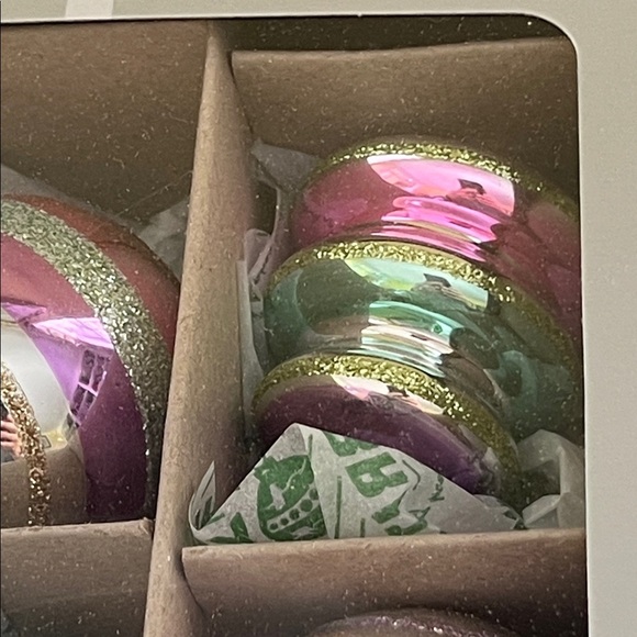 NIB Set of 36 Shiny Brite Pink/green silver Pastel Ornaments New 3 boxes of 12 - Picture 6 of 7